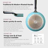 28cm Stone Frypan - PURE SKY - Rear View
