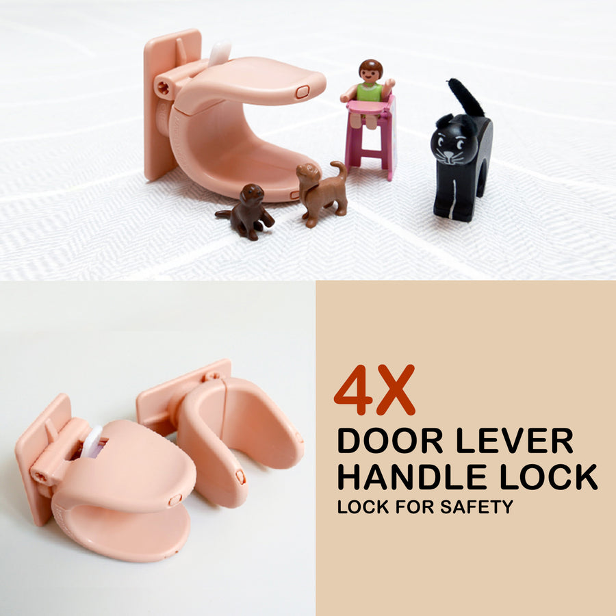 4X Door Lever Handle Lock - PINK