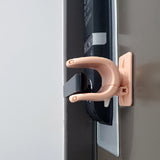 4X Door Lever Handle Lock - PINK - Close-Up Angle