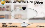 KOMAN Glass Lid with Bakelite Handle - 28cm