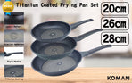 KOMAN 20cm 26cm 28cm Frying Pan Set