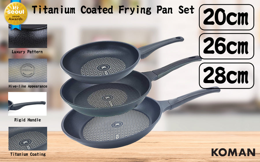 KOMAN 20cm 26cm 28cm Frying Pan Set