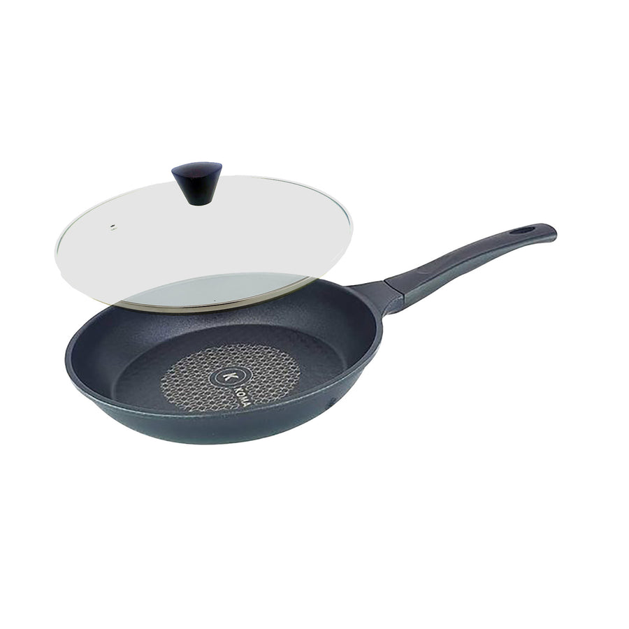 KOMAN 26cm Frying Pan + Glass Lid