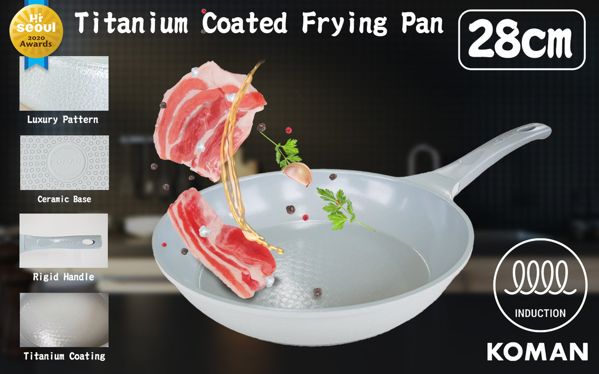 KOMAN 28cm IH Frying Pan - GREY