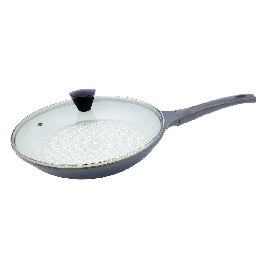 KOMAN 28cm Frying Pan + Glass Lid
