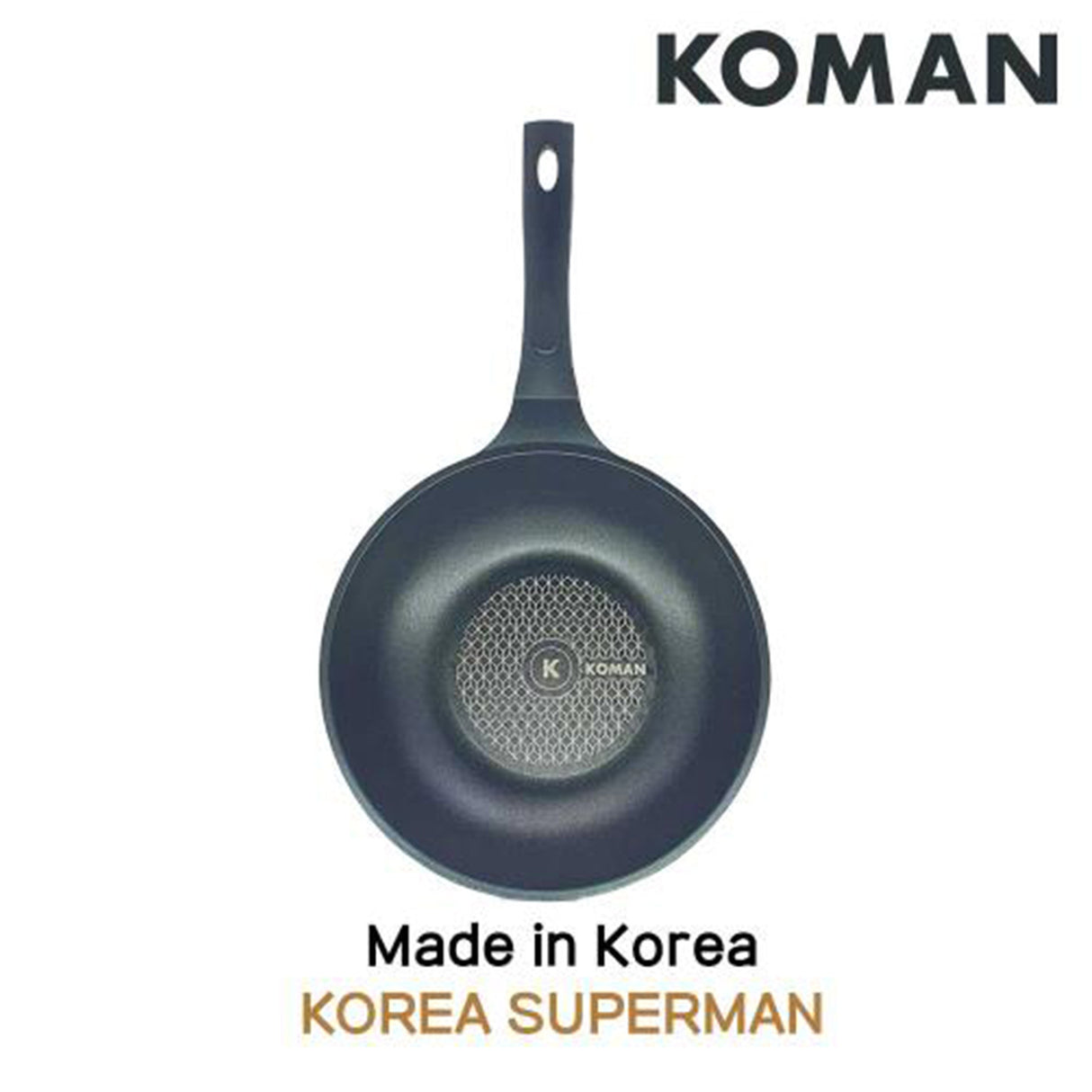 KOMAN 26cm Wok Pan + Glass Lid