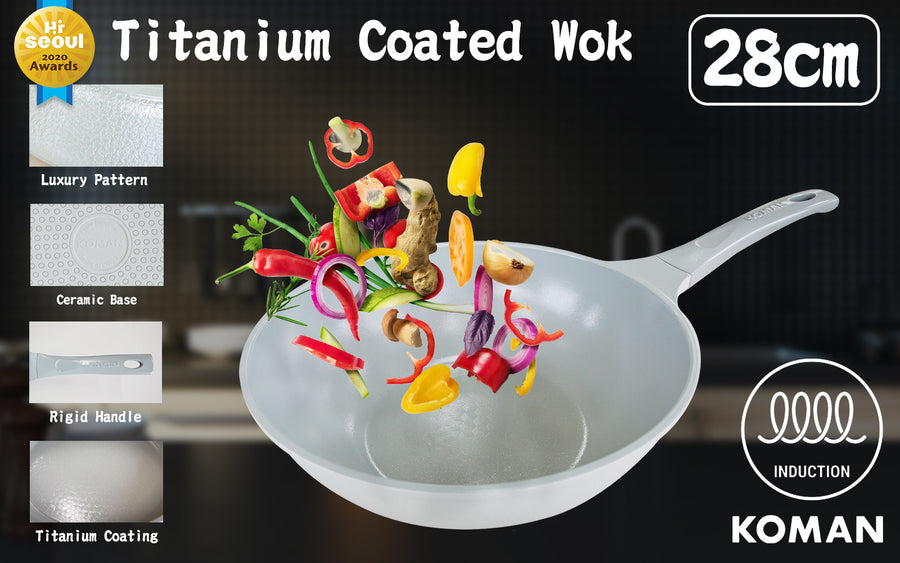 KOMAN 28cm IH Wok - GREY