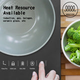 KOMAN 28cm IH Wok + Glass Lid - GREY