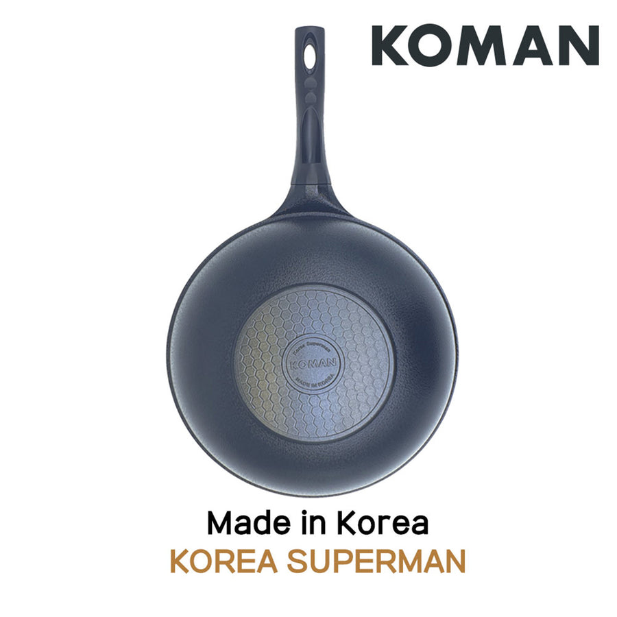 KOMAN 28cm Wok Pan + Glass Lid