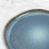 3 Pieces Reactive Glazed Ceramic Organic Fine Dinner Set with Plate and Bowl - Earthy Aqua