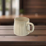 High-Fired Ceramic Stoneware Ribbed Mug 460ml - EARTHY BROWN