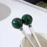 2X High-Fired Ceramic Cup & Saucer Set 300ml Vintage Floral - GREEN - Low Angle