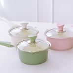 16cm Sauce Pot and Stone Frypan with a Lid - OLIVE