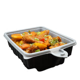 5 Pack Dalat Heating Lunch Box Container 33cm Rectangle - Low Angle