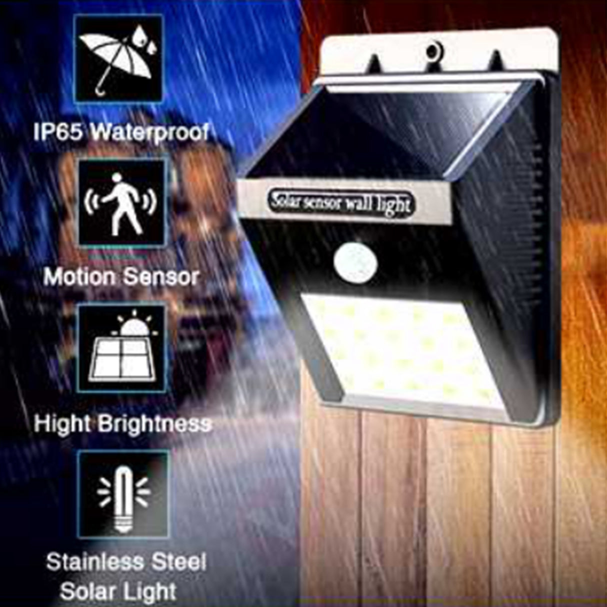 4X Solar Sensor LED Light