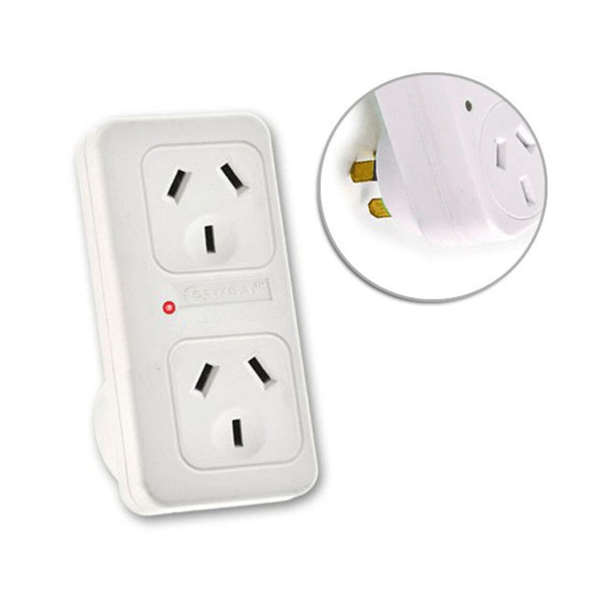 2X Sansai Powerpoint Surge Protector Adaptor - Double Vertical