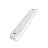 2X Sansai Powerboard - 6 Ways with Individual Switch - Side View