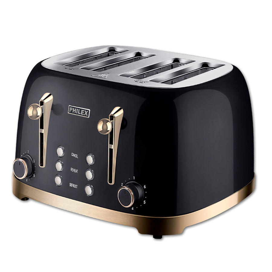 PHILEX 4 Slice Toaster BLACK