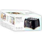 PHILEX 4 Slice Toaster BLACK