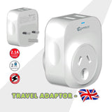 Sansai Travel Adaptor 2 X USB - UK - Rear View