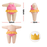 Inflatable Costume Funny Fat Suit Fancy Dress Adult Party Outfit Pink One Size - Front View
