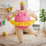 Inflatable Costume Funny Fat Suit Fancy Dress Adult Party Outfit Pink One Size