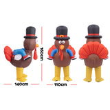 Inflatable Costume Ride On Turkey Fancy Dress Funny Party Outfit Brown One Size