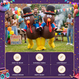 Inflatable Costume Ride On Turkey Fancy Dress Funny Party Outfit Brown One Size - Top-Down View