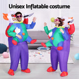 Inflatable Clown Costume Adult Suit Blow Up Party Fancy Dress Halloween Cosplay - Rear View