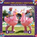 Inflatable Costume Ride On Flamingo Adult Party Suit Pink One Size - Rear View
