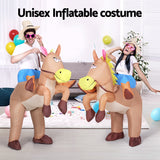 Inflatable Cowboy Costume Adult Suit Blow Up Party Fancy Dress Halloween Cosplay - Rear View
