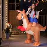 Inflatable Kangaroo Costume Adult Suit Blow Up Party Fancy Dress Halloween Cosplay - Close-Up Angle
