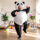 Inflatable Costume Panda Suit Fancy Dress Adult Party Outfit Black One Size - Close-Up Angle