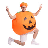 Inflatable Costume Pumpkin Fancy Dress Halloween Party Suit Orange One Size - Side View