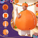 Inflatable Costume Pumpkin Fancy Dress Halloween Party Suit Orange One Size - 45-Degree Angle