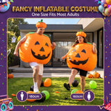 Inflatable Costume Pumpkin Fancy Dress Halloween Party Suit Orange One Size - Rear View