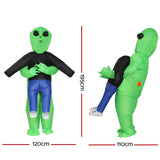 Inflatable Green Alien Costume Adult Suit Blow Up Party Fancy Dress Halloween Cosplay - Front View