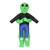 Inflatable Green Alien Costume Adult Suit Blow Up Party Fancy Dress Halloween Cosplay - Side View