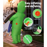 Inflatable Green Alien Costume Adult Suit Blow Up Party Fancy Dress Halloween Cosplay - Close-Up Angle
