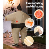 Inflatable Sumo Costume Adult Suit Blow Up Party Fancy Dress Halloween Cosplay - Close-Up Angle