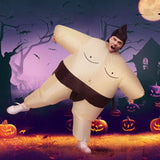 Inflatable Sumo Costume Adult Suit Blow Up Party Fancy Dress Halloween Cosplay - Low Angle