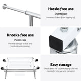 Artiss Clothes Rack Double Rod Airer Rail Coat Stand Adjustable Hanger