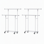 Artiss 2X Clothes Rack Double Rod Airer Rail Coat Stand Adjustable Hanger