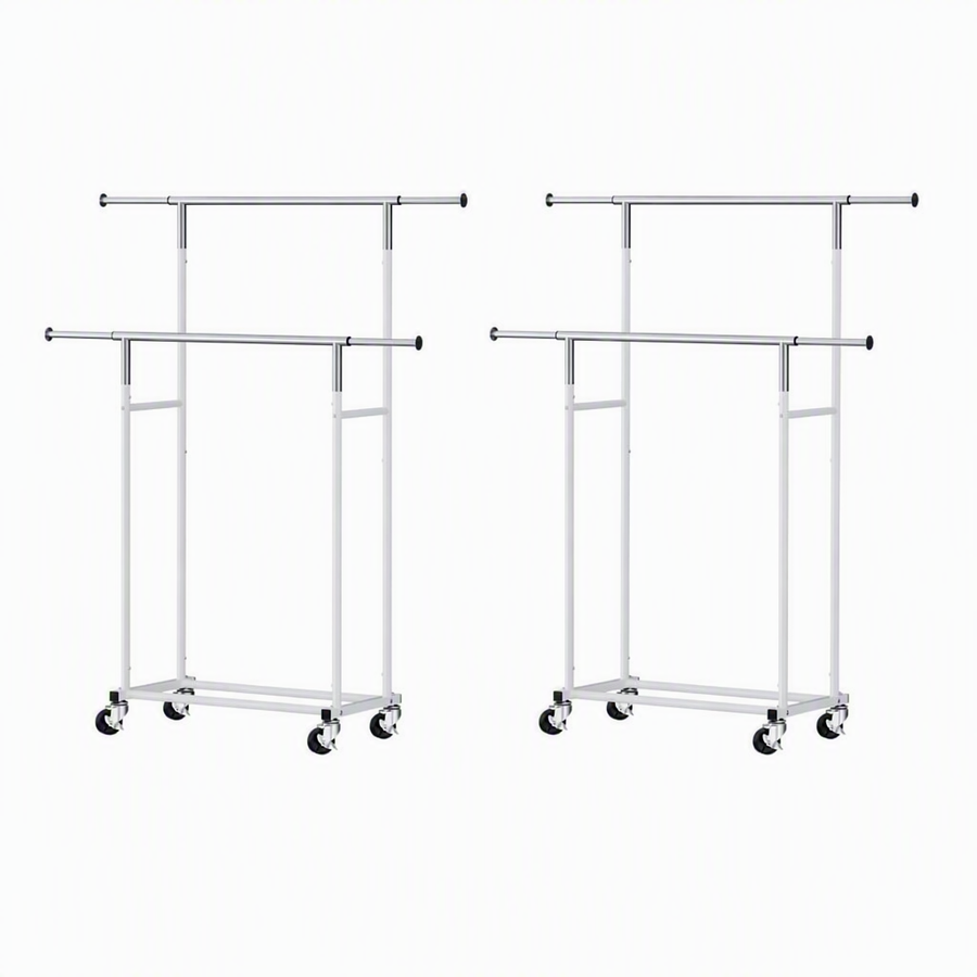 Artiss 2X Clothes Rack Double Rod Airer Rail Coat Stand Adjustable Hanger