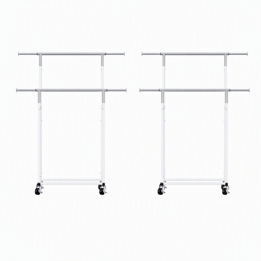 Artiss 2X Clothes Rack Double Rod Airer Rail Coat Stand Adjustable Hanger