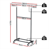 Artiss Clothes Rack Double Rod Airer Rail Coat Stand Adjustable Hanger