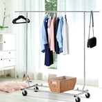Artiss adjustable clothes rack on wheels, chrome metal