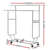 Artiss Clothes Rack Airer Double Rail Coat Stand Adjustable Hanger