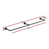 Artiss Clothes Rack Garment Rail Metal Industrial Pipe Wall Mounted 2 Pack - Front View