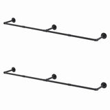 Artiss Clothes Rack Garment Rail Metal Industrial Pipe Wall Mounted 2 Pack - Close-Up Angle